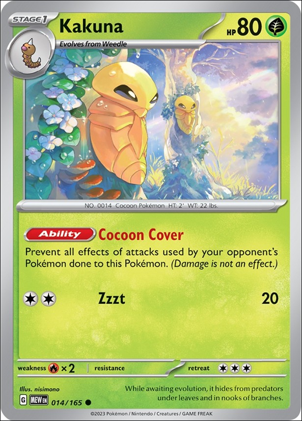 Pokemon: Scarlet & Violet - 151 (Base Set) card 014/165-B Kakuna (Reverse Holofoil)