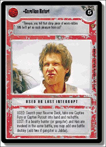 Star Wars: Jabba's Palace Limited (Base Set) card 166 Corellian Retort