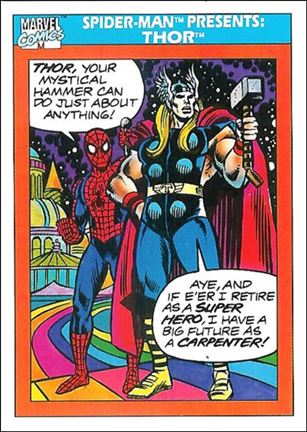 Marvel Universe: Series 1 (Base Set) card 154 Spider-Man Presents: Thor