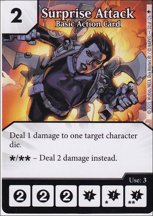 Marvel Dice Masters Age of Ultron  card 33 Surprise Attack: Basic Action Card    