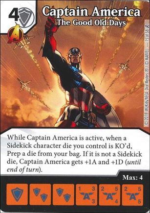 Marvel Dice Masters Avengers Infinity Campaign Box  card 15 Captain America: The Good Old Days