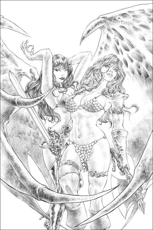 Red Sonja: Age of Chaos issue 4-K Alan Quah 1:11 Black & White Virgin Cover