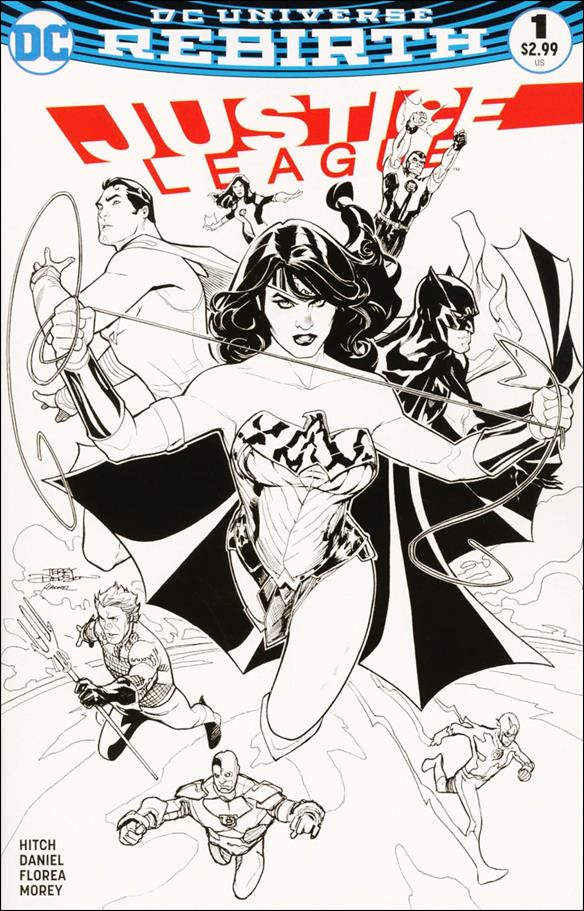Justice League (2016) issue 1-R Terry Dodson Midtown Comics Black & White Cover