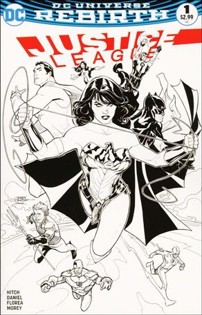 Justice League (2016) issue 1-R Terry Dodson Midtown Comics Black & White Cover