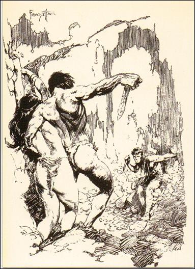 Frazetta II: The Legend Continues  (Base Set) card 3 Tarzan Confronts an Enemy