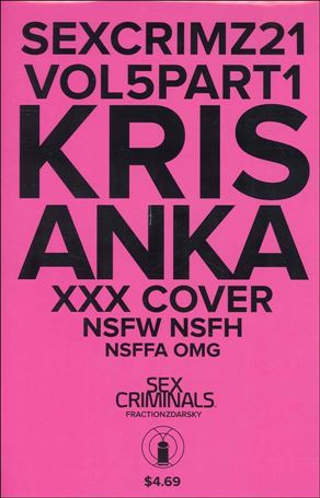 Sex Criminals issue 21-B Polybagged Kris Anka XXX  Cover