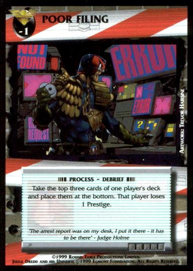 Dredd: The Card Game card 102 Poor Filing