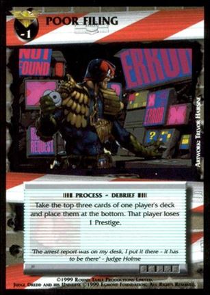 Dredd: The Card Game card 102 Poor Filing