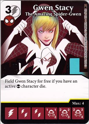 Marvel Dice Masters Amazing Spider-Man card 121 Gwen Stacy: The Amazing Spider-Gwen