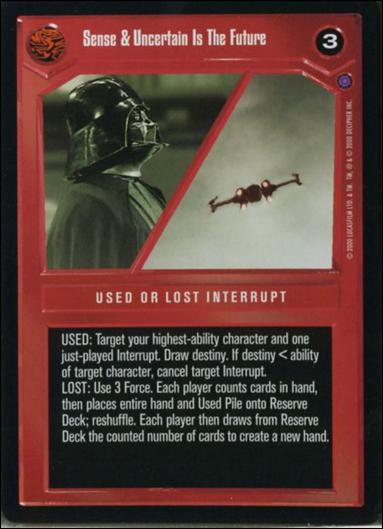 Star Wars: Reflections II: Expanding the Galaxy (Base Set) card 53 Sense & Uncertain Is The Future