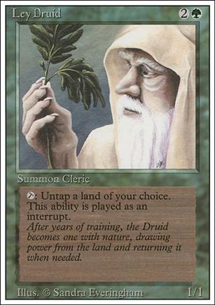 Magic the Gathering: Revised (Base Set) card 206 Ley Druid