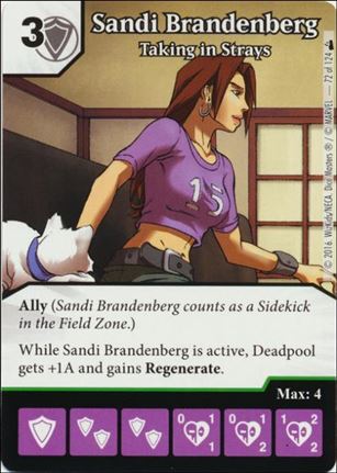 Marvel Dice Masters Deadpool card 72 Sandi Brandenburg: Taking in Strays