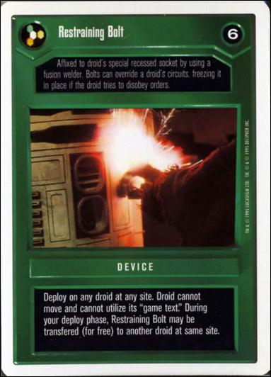 Star Wars: Premiere Unlimited (Base Set) card 43 Restraining Bolt