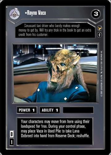 Star Wars: Theed Palace Limited (Base Set) card 23 Rayno Vaca