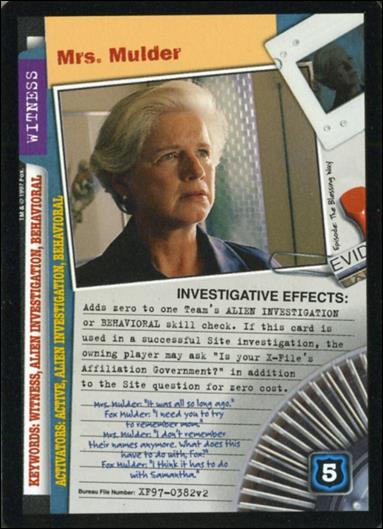 X-Files: The Truth Is Out There (Base Set) card XF97-0382v2 Mrs. Mulder