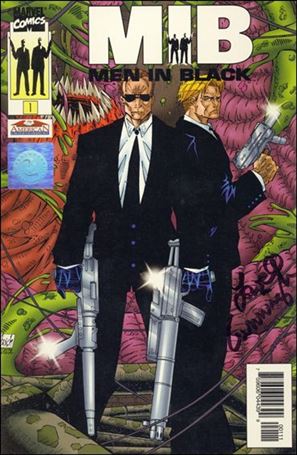 Men in Black: The Movie issue 1-C Wizard Authentic Cover signed by Lowell Cunningham