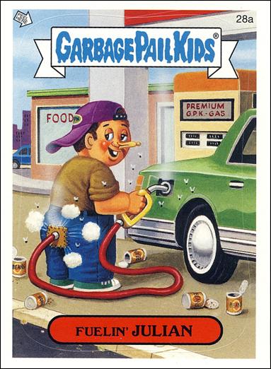 Garbage Pail Kids All-New Series 4 (Base Set) card 28a Fuelin' Julian