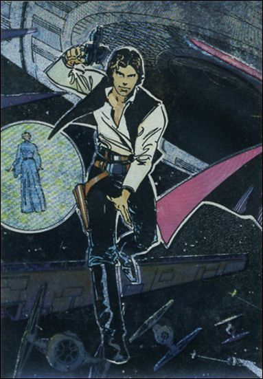 Star Wars Galaxy: Series 1 (Foil Subset) card 2 Han Solo - Etched Foil