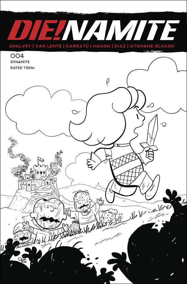 Die!namite issue 4-J Jacob Edgar 1:7 B&W "Peanuts" Cover