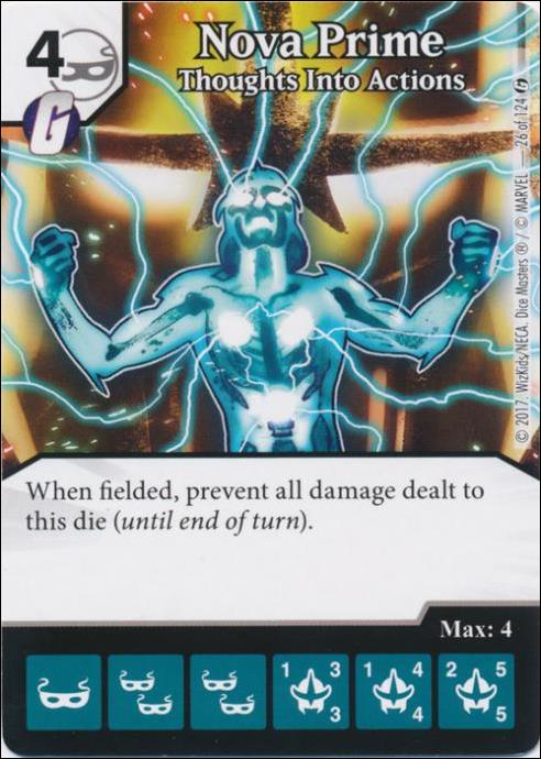 Marvel Dice Masters Guardians of the Galaxy  card 26 Nova Prime: Thoughts Into Actions