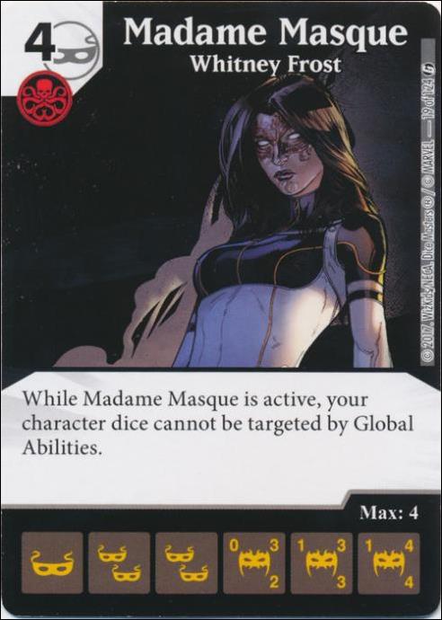 Marvel Dice Masters Guardians of the Galaxy  card 19 Madame Masque: Whitney Frost