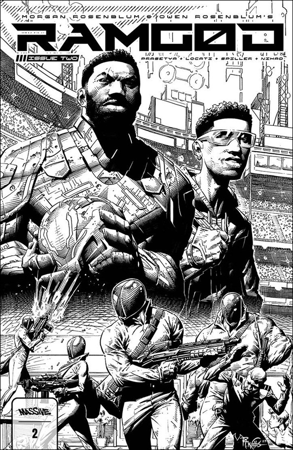 Ramgod issue 2-E Rob Willis 1:10 Black and White Cover