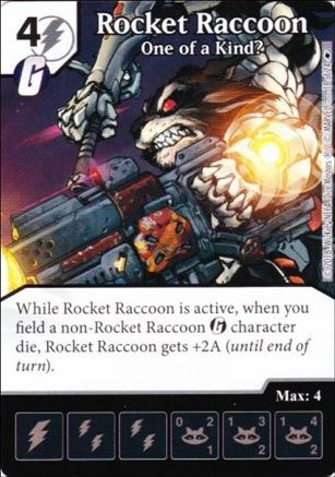 Marvel Dice Master's Kree Invasion Team Pack card 18 Rocket Raccoon - One Of A Kind?