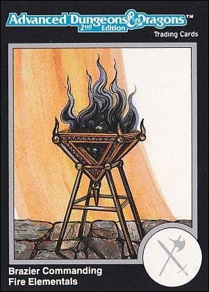 TSR 1991 Trading Cards Premier Edition Factory Set (Base Set) card 88 AD&D - Brazier Commanding Fire Elementals         
