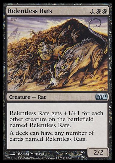 Magic the Gathering: 2011 Core Set (Base Set) card 113 Relentless Rats