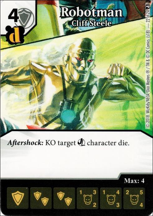 DC Comics Dice Masters Doom Patrol card 22 Robotman: Cliff Steele