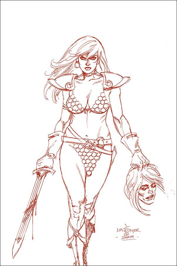 Red Sonja (2019) issue 11-H Joseph M. Linsner 1:10 "Blood Red" Virgin Cover