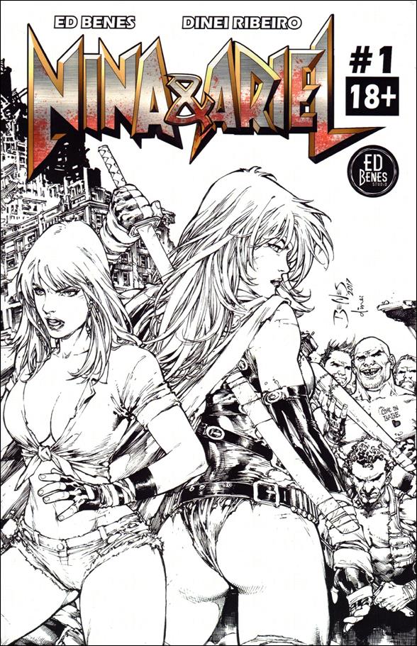 Nina and Ariel issue 1-D Wraparound Cover B&W Artists Edition 1/200