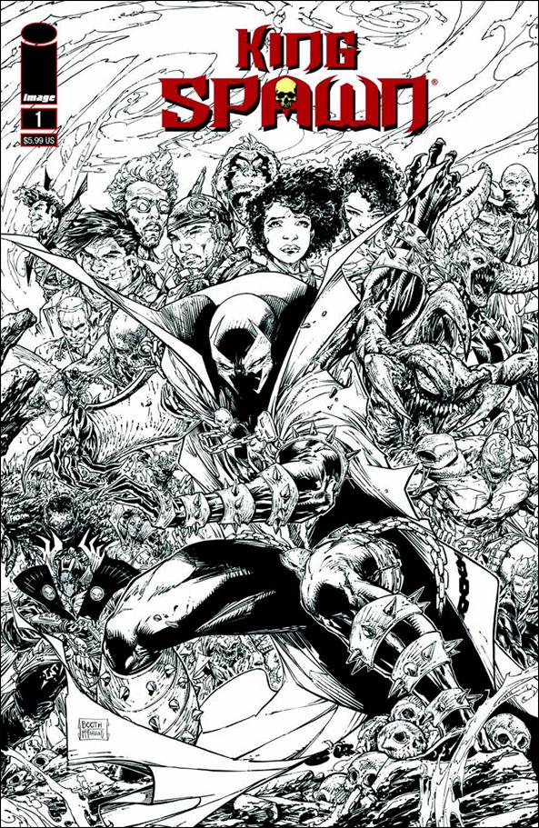 King Spawn issue 1-I Brett Booth Black & White Cover (2nd Printing)