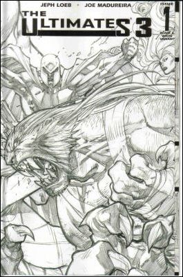 Ultimates 3 issue 1-F Joe Madureira "Villains" Black & White Edition