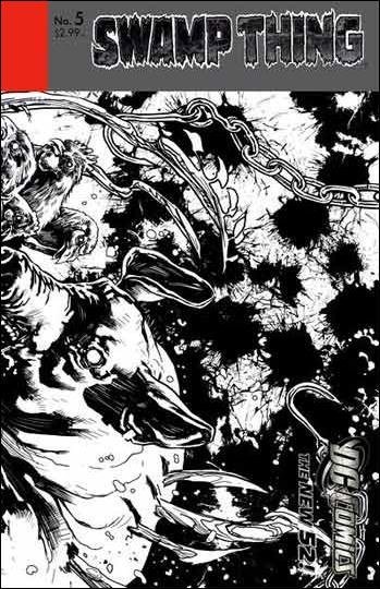 Swamp Thing (2011) issue 5-B 1:25 Black and White Wraparound Cover