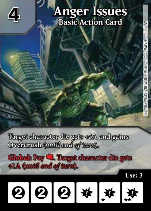 Marvel Dice Masters  Avengers Infinity Gauntlet card 1 Anger Issues: Basic Action Card