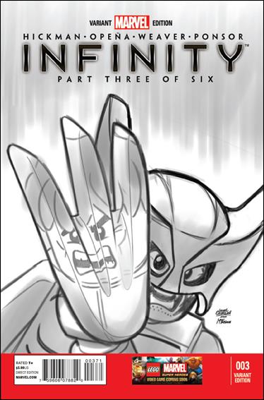 Infinity issue 3-E Leonel Castellani 1:100 LEGO Sketch Cover