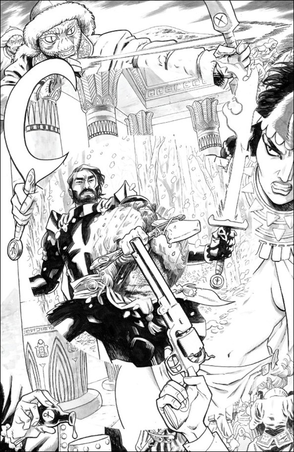 Sixth Gun: Battle for the Six issue 1-F Brian Hurtt B&W 1:50 Cover