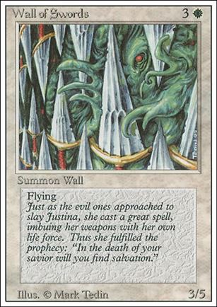 Magic the Gathering: Revised (Base Set) card 43 Wall of Swords