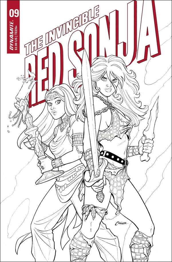 Invincible Red Sonja issue 9-P Amanda Conner 1:15 Black & White Cover