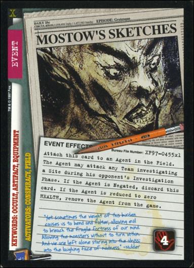 X-Files: 101361 (Base Set) card XF97-0455x1 Mostow's Sketches