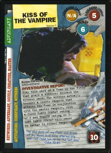X-Files: The Truth Is Out There (Base Set) card XF97-0354v2 Kiss Of The Vampire