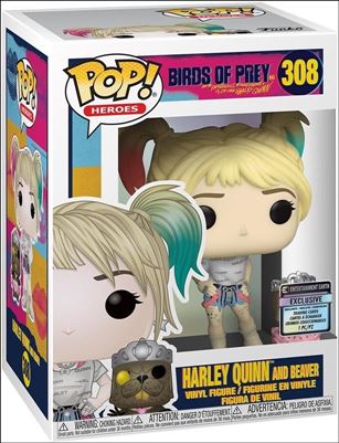 POP! Heroes figure 308-B Harley Quinn and Beaver Entertainment Earth