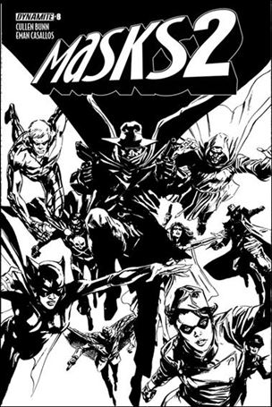 Masks 2 issue 8-E Butch Guice 1:15 Black & White Cover