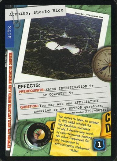 X-Files: The Truth Is Out There (Base Set) card XF97-0074v2 Arecibo, Puerto Rico
