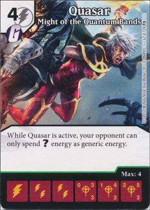 Marvel Dice Masters Guardians of the Galaxy  card 67 Quasar: Might of the Quantum Bands
