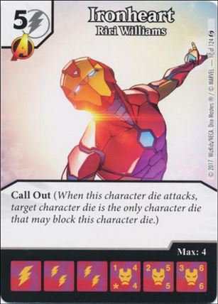 Marvel Dice Masters Guardians of the Galaxy  card 17 Ironheart: Riri Williams