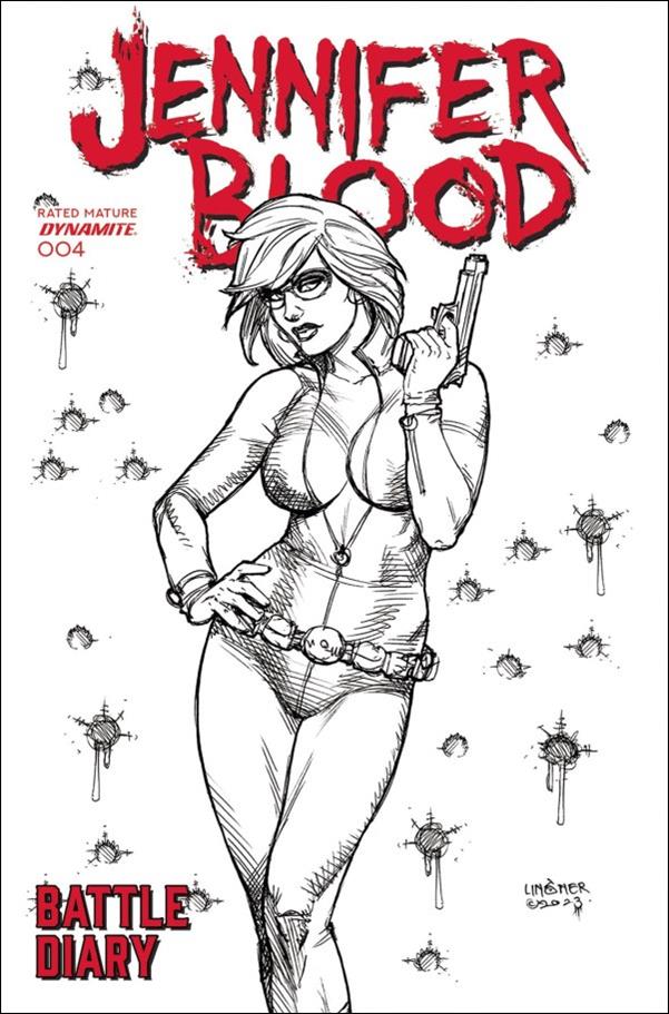 Jennifer Blood: Battle Diary issue 4-D Joseph Michael Lisner 1:10 Line Art Cover