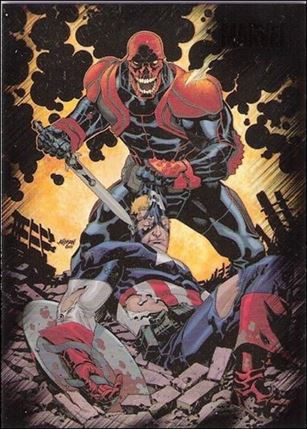 Marvel Heroes and Villains (Base Set) card 50 Captain America vs Red Skull