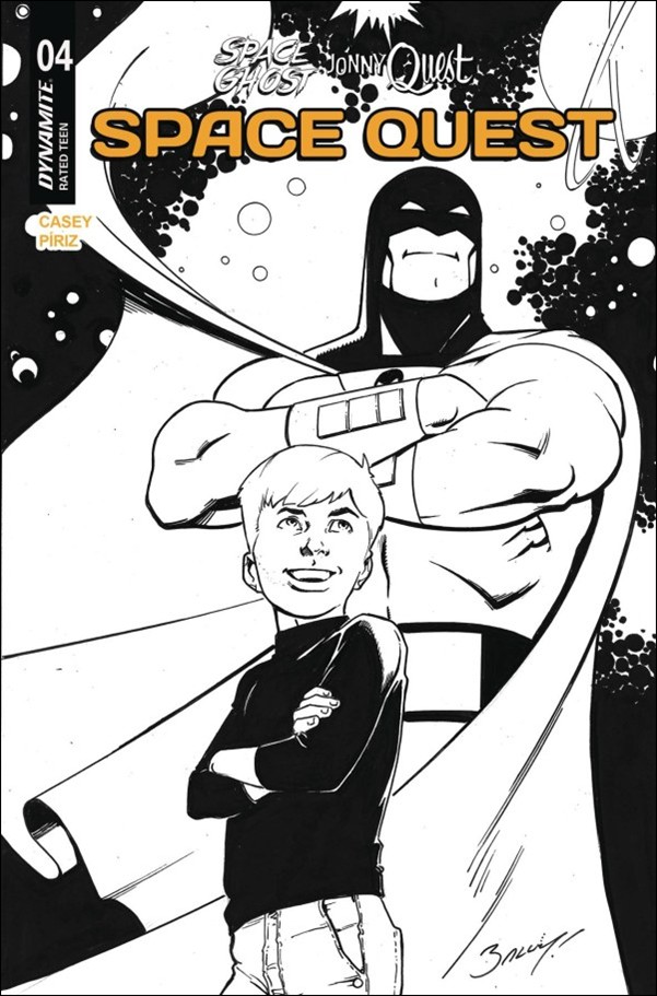 Space Ghost / Jonny Quest: Space Quest issue 4-J Mark Bagley B&W 1:10 Cover